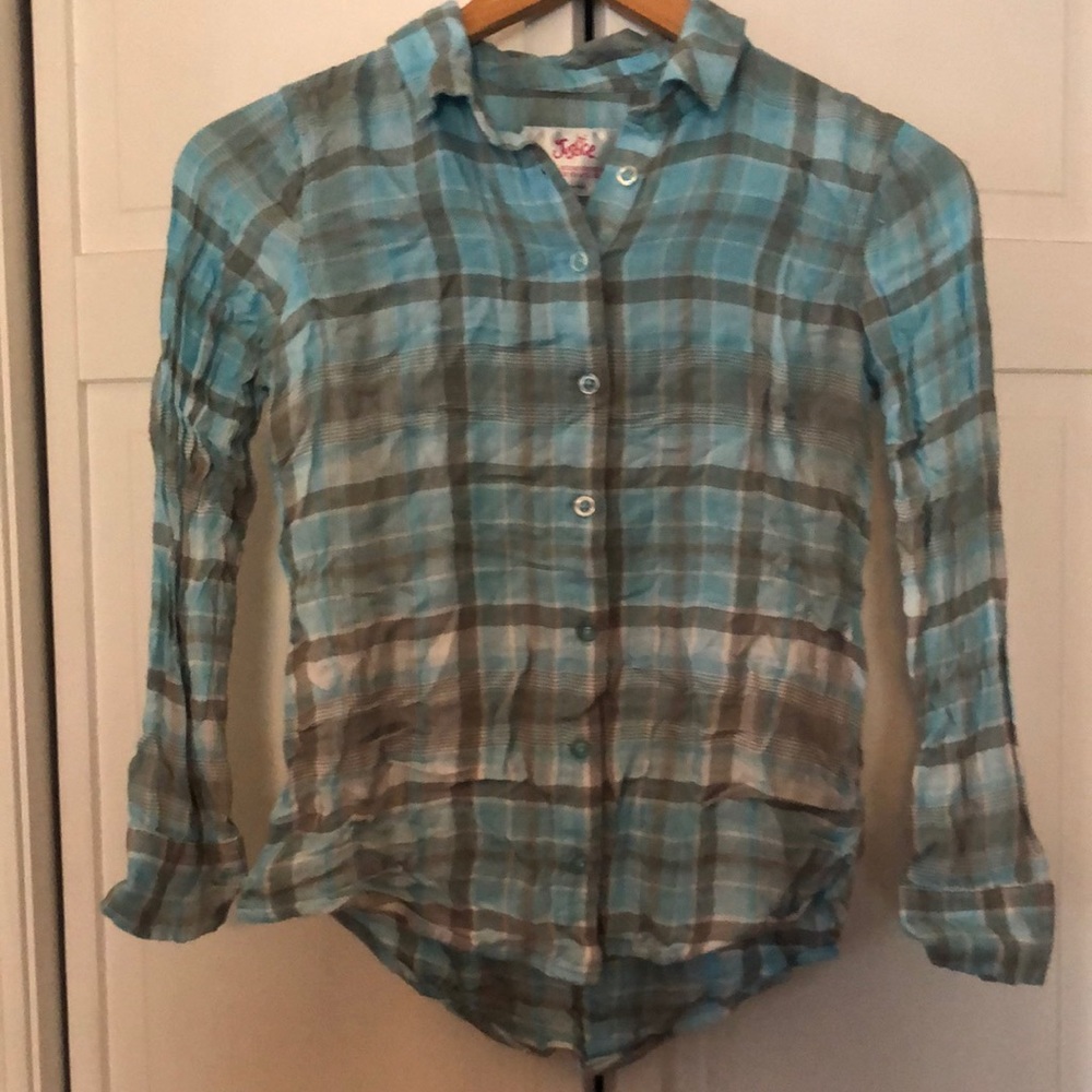 Justice Plaid Long Sleeve Shirt - Size 10